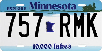 MN license plate 757RMK