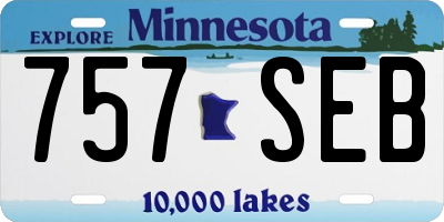 MN license plate 757SEB