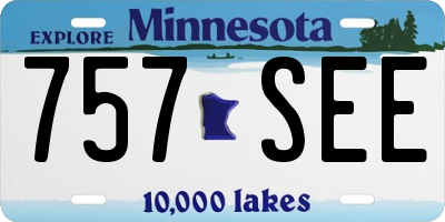MN license plate 757SEE