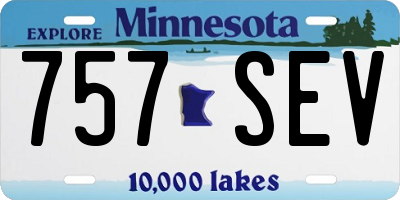 MN license plate 757SEV