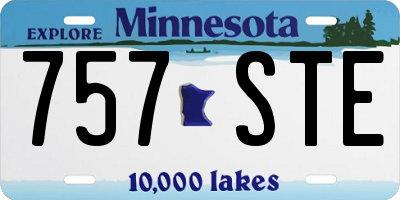 MN license plate 757STE