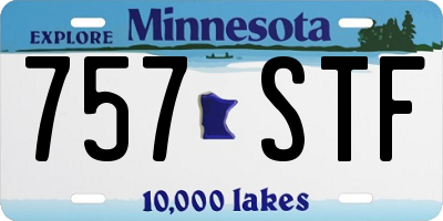 MN license plate 757STF