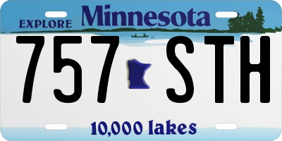 MN license plate 757STH