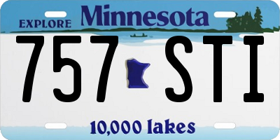 MN license plate 757STI