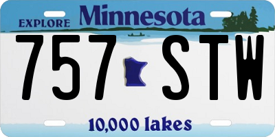 MN license plate 757STW