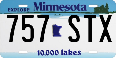 MN license plate 757STX