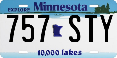MN license plate 757STY