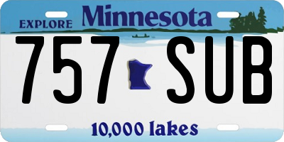 MN license plate 757SUB
