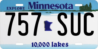 MN license plate 757SUC