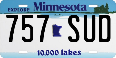 MN license plate 757SUD