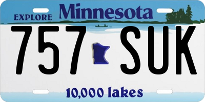 MN license plate 757SUK