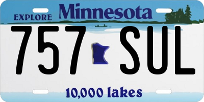 MN license plate 757SUL