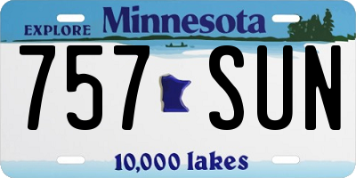 MN license plate 757SUN