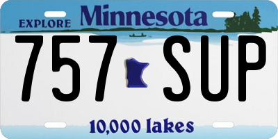 MN license plate 757SUP