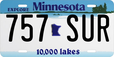 MN license plate 757SUR