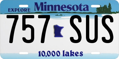 MN license plate 757SUS