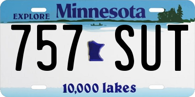 MN license plate 757SUT