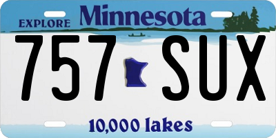 MN license plate 757SUX
