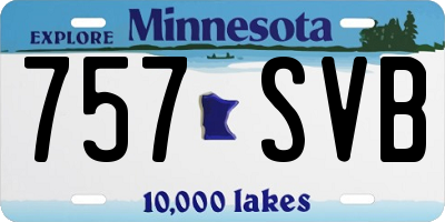 MN license plate 757SVB
