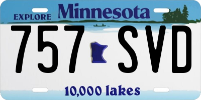MN license plate 757SVD