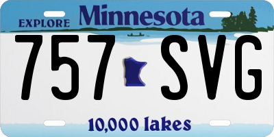 MN license plate 757SVG