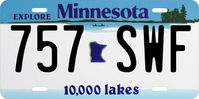 MN license plate 757SWF