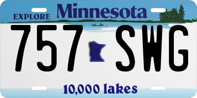 MN license plate 757SWG