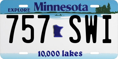 MN license plate 757SWI