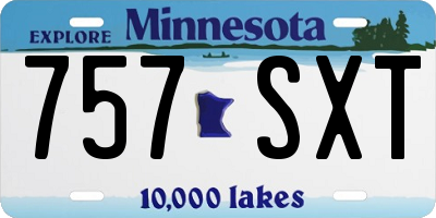 MN license plate 757SXT