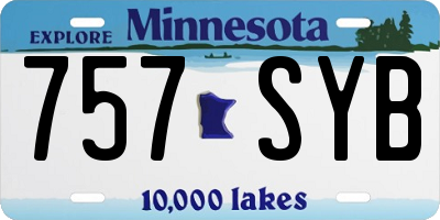 MN license plate 757SYB