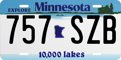 MN license plate 757SZB