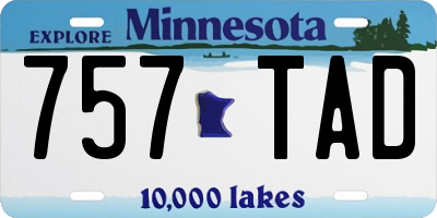 MN license plate 757TAD