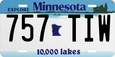 MN license plate 757TIW
