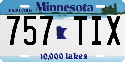 MN license plate 757TIX