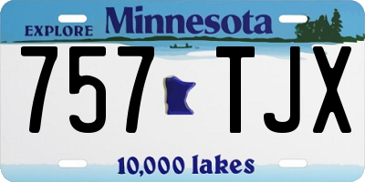 MN license plate 757TJX