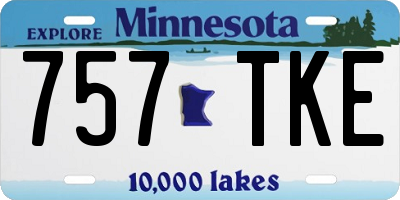 MN license plate 757TKE