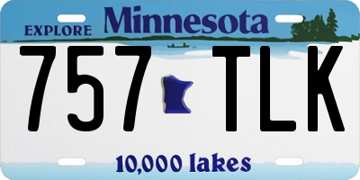 MN license plate 757TLK