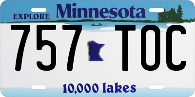 MN license plate 757TOC