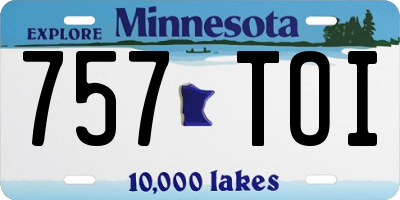MN license plate 757TOI
