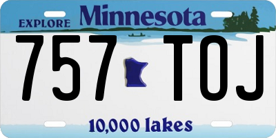 MN license plate 757TOJ