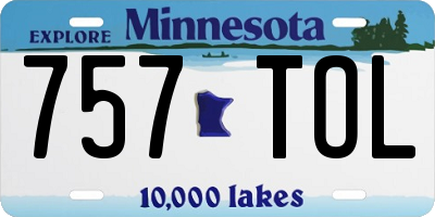 MN license plate 757TOL