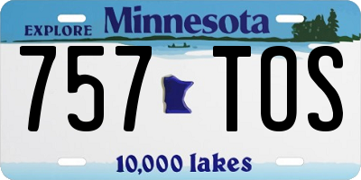 MN license plate 757TOS