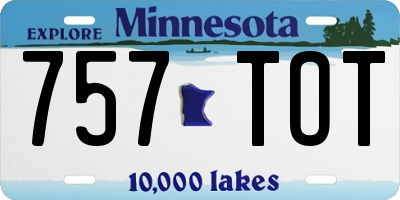 MN license plate 757TOT
