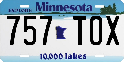 MN license plate 757TOX