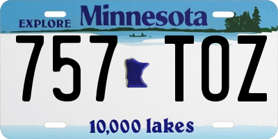 MN license plate 757TOZ