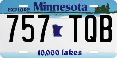 MN license plate 757TQB
