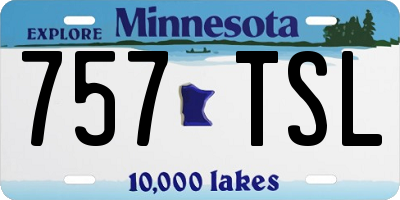 MN license plate 757TSL