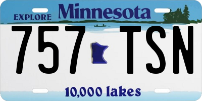 MN license plate 757TSN