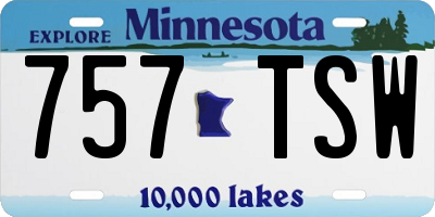 MN license plate 757TSW