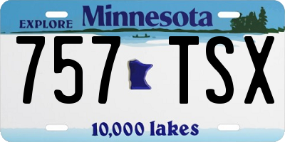 MN license plate 757TSX